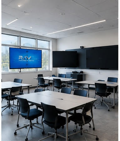 Classroom audio visual installation by Raleigh AV Experts