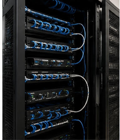 Commercial audio visual equipment rack installation